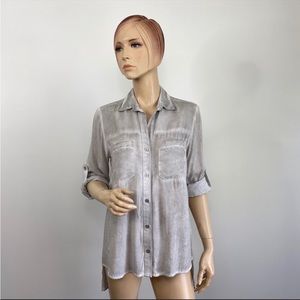 Side Stitch Roll-tab Button down shirt XS